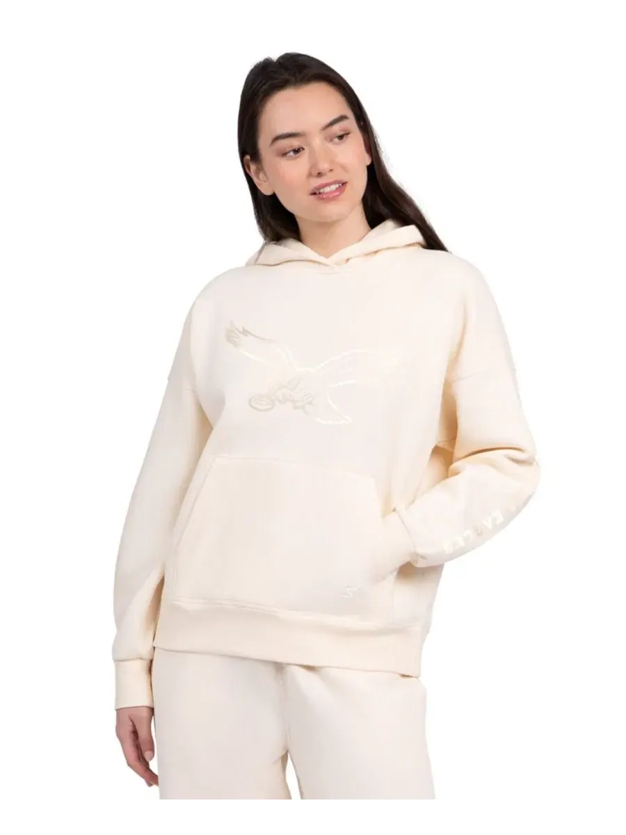 Женский худи свободного кроя с принтом Philadelphia Eagles Pastel Relaxed Starter — изображение 1 из 4, бежевый