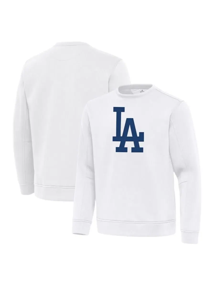 Легкий пуловер из флиса с логотипом Los Angeles Dodgers Antigua — изображение 1 из 3, белый