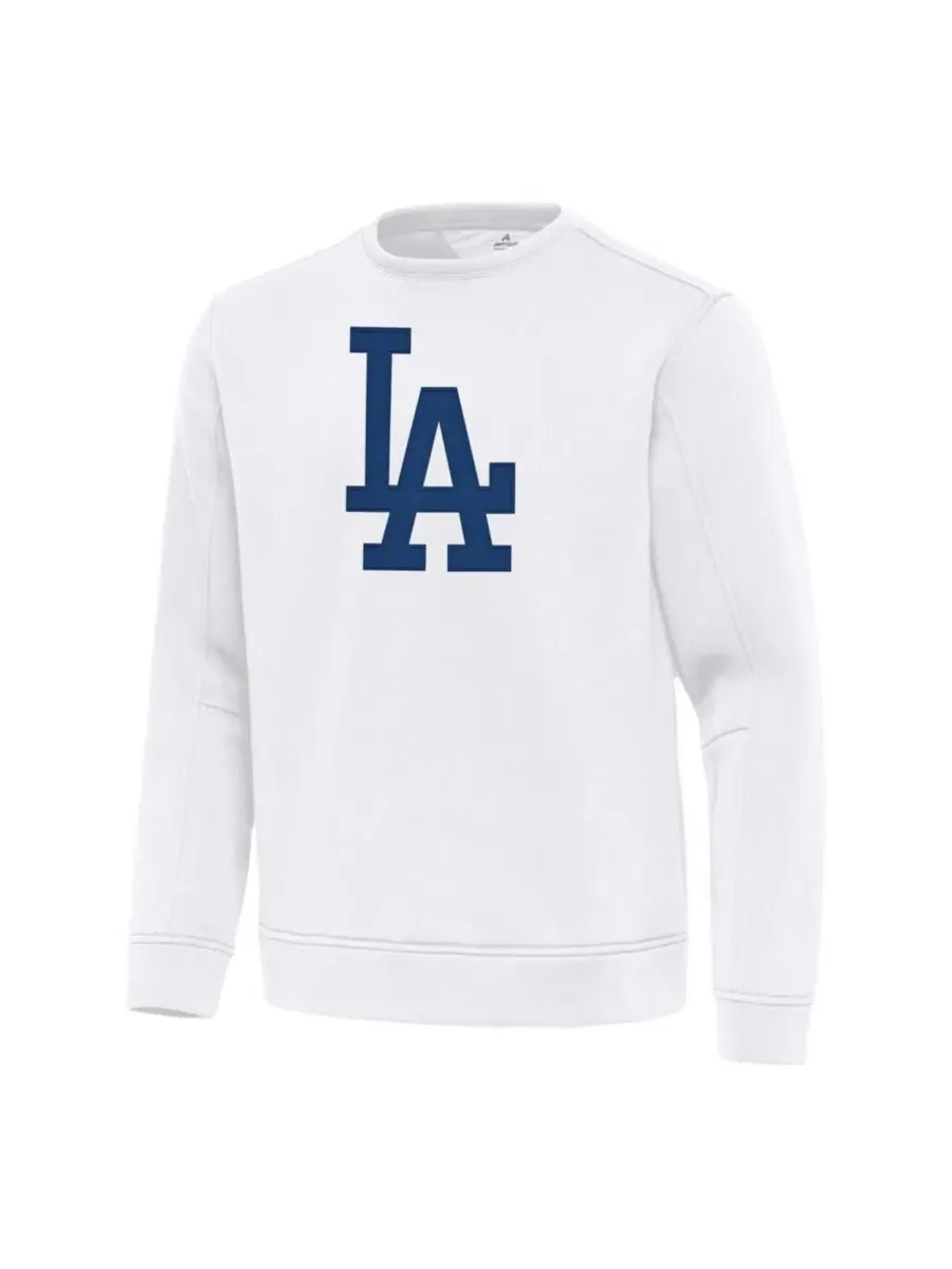 Легкий пуловер из флиса с логотипом Los Angeles Dodgers Antigua — изображение 2 из 3, белый