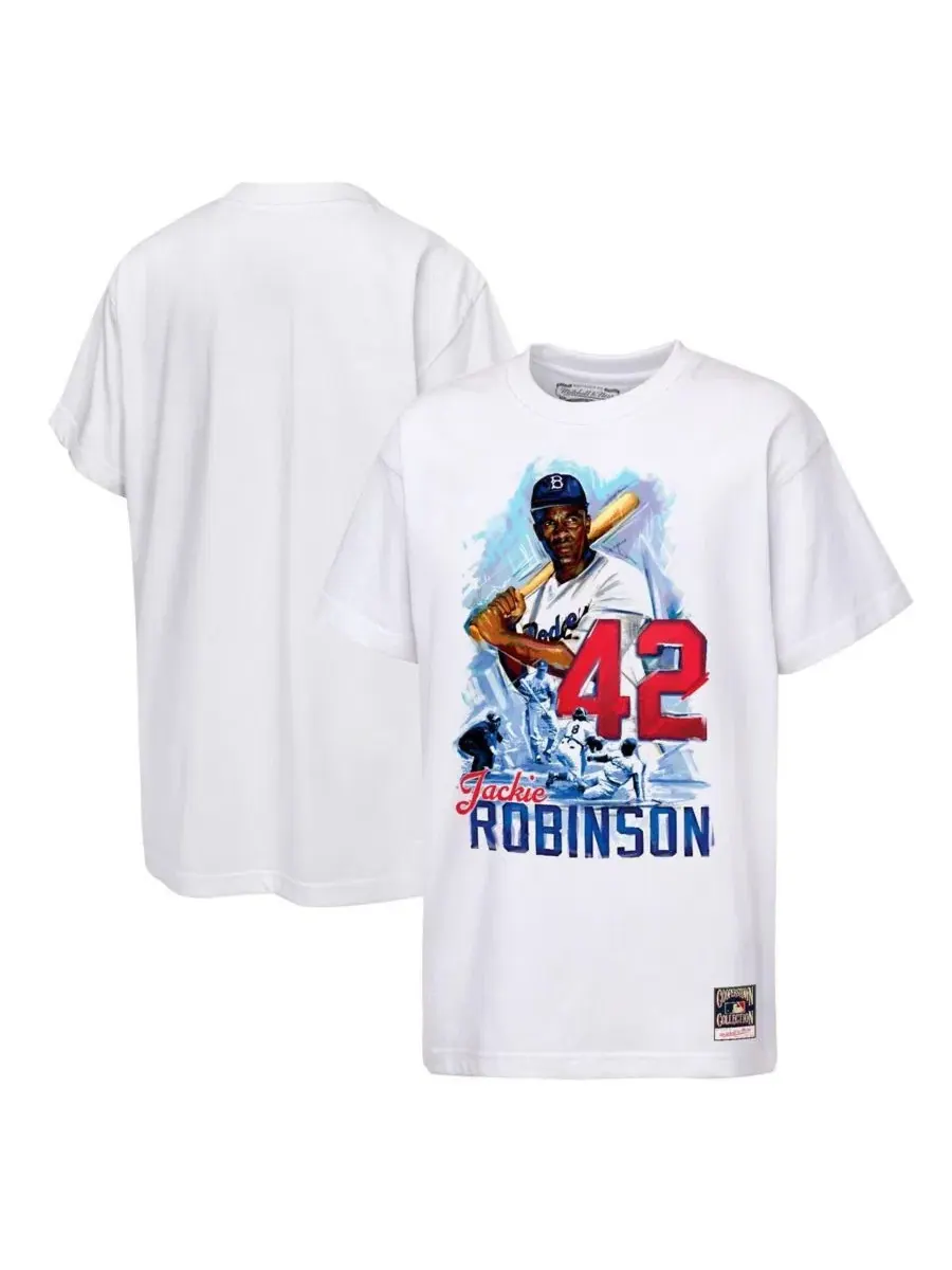 Футболка с принтом Jackie Robinson Legacy Mitchell & Ness — изображение 1 из 3, белый