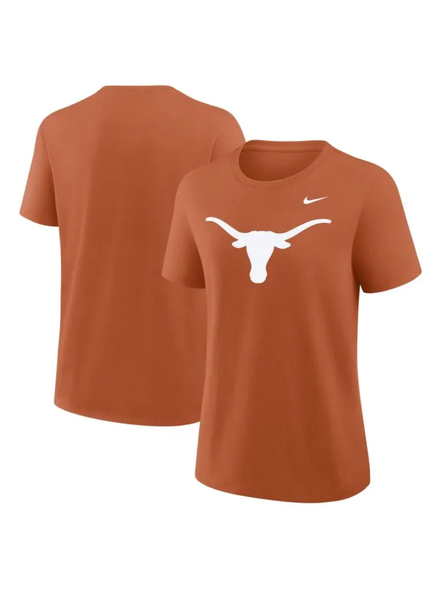 Футболка женская с принтом Primary Logo Texas Longhorns Nike — изображение 1 из 3, оранжевый