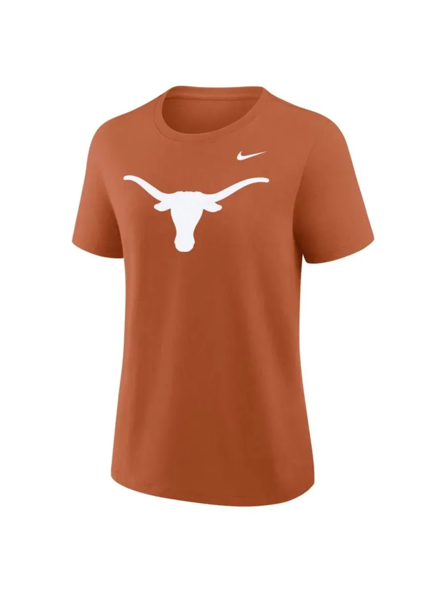 Футболка женская с принтом Primary Logo Texas Longhorns Nike — изображение 2 из 3, оранжевый