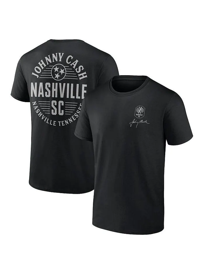 Мужская черная овальная футболка с логотипом Nashville SC Johnny Cash Fanatics — изображение 1 из 3, черный