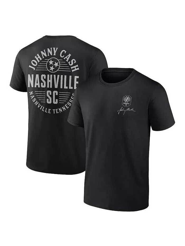 Мужская черная овальная футболка Nashville SC Johnny Cash Fanatics — изображение 1 из 3