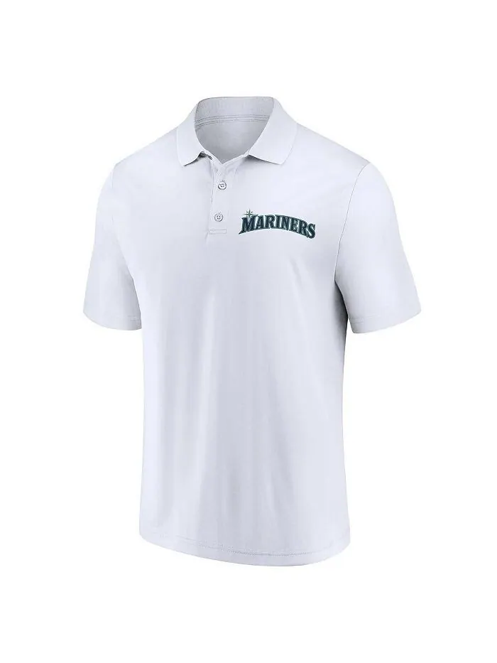 Мужской комплект из двух рубашек-поло с логотипом Seattle Mariners темно-синего и белого цвета — изображение 3 из 3