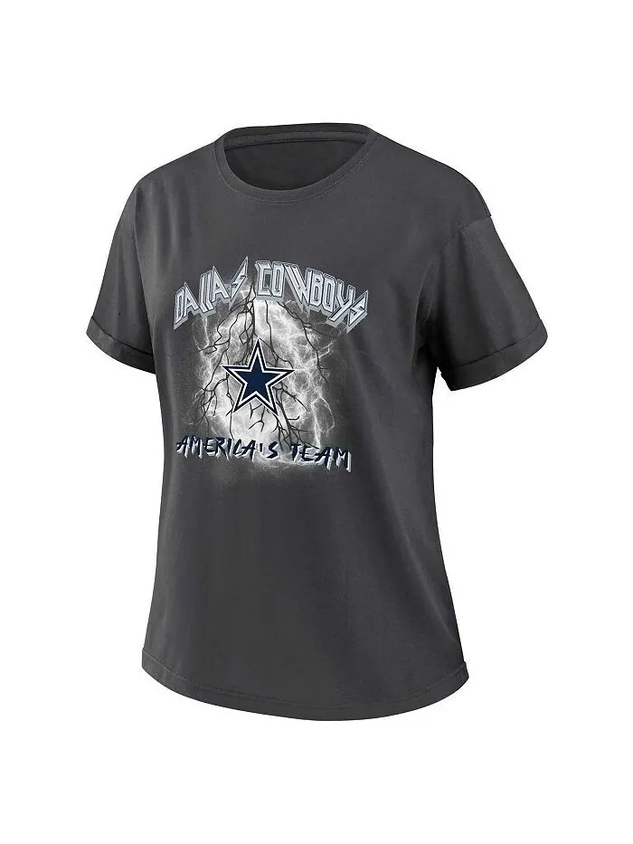 Женская темно-серая футболка-бойфренд Dallas Cowboys WEAR by Erin Andrews — изображение 3 из 3, темно-серый