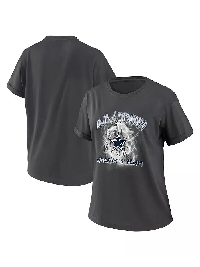 Женская темно-серая футболка-бойфренд Dallas Cowboys Wear By Erin Andrews