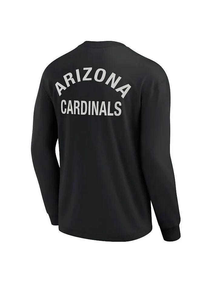 Черная мужская и женская супермягкая футболка Arizona Cardinals с длинным рукавом Fanatics Signature — изображение 3 из 3