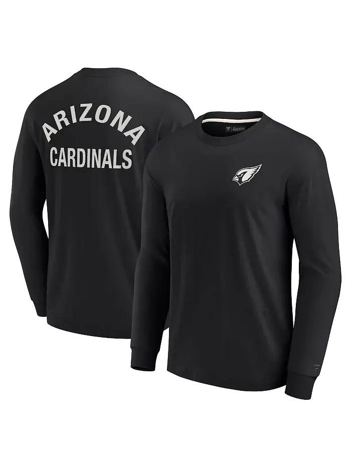 Мужская и женская черная супермягкая футболка с длинным рукавом Arizona Cardinals Fanatics Signature — изображение 1 из 3