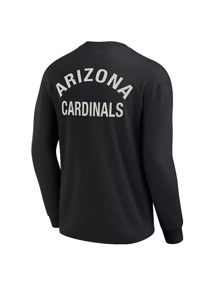 Мужская и женская черная супермягкая футболка с длинным рукавом Arizona Cardinals Fanatics Signature — изображение 3 из 3