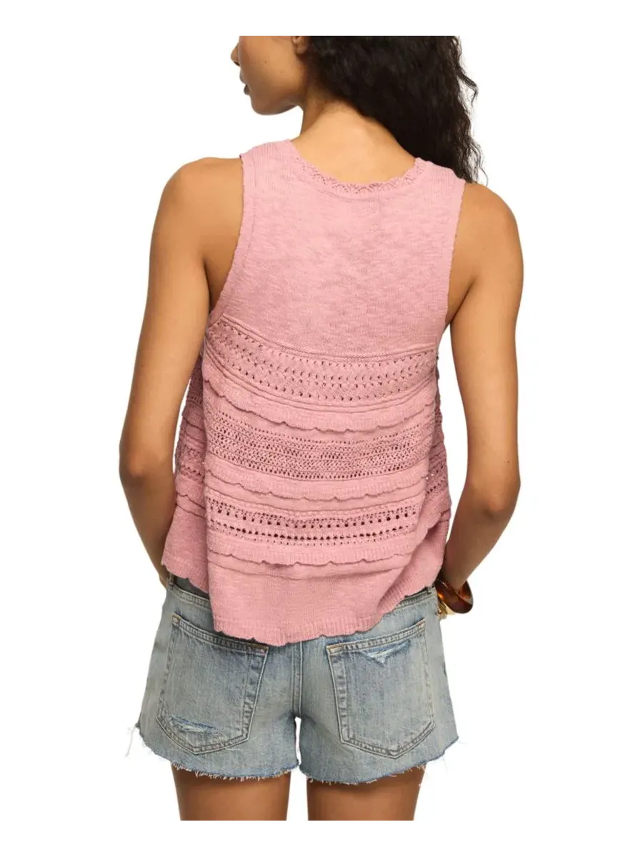 Топ-свитер с ярусными рюшами, без рукавов Lucky Brand, Lilas — изображение 5 из 5