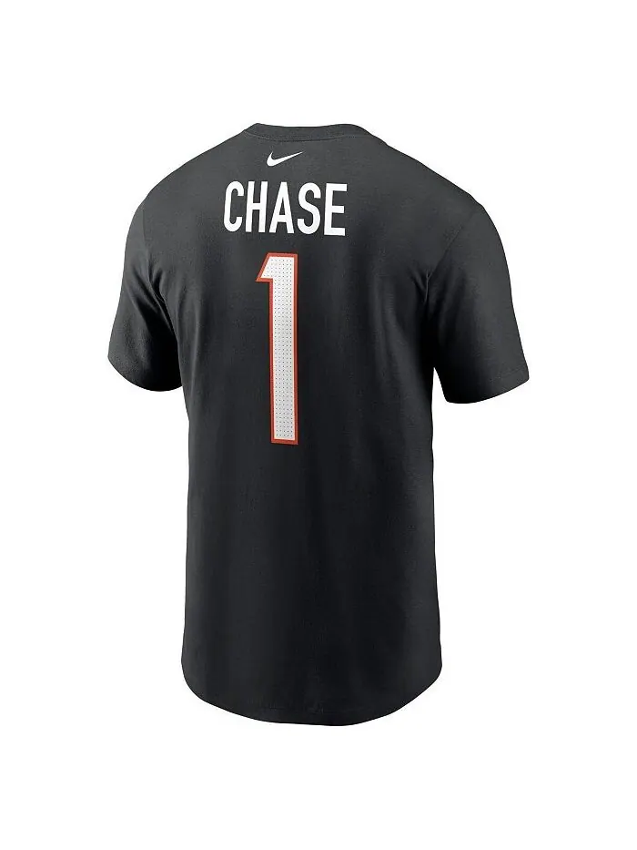 Мужская черная футболка Ja'Marr Chase Cincinnati Bengals с именем и номером игрока Nike — изображение 3 из 3, черный