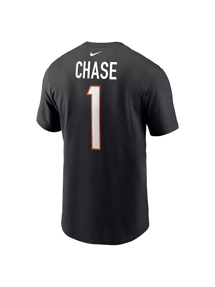 Мужская черная футболка Ja'Marr Chase Cincinnati Bengals с именем и номером игрока Nike — изображение 3 из 3