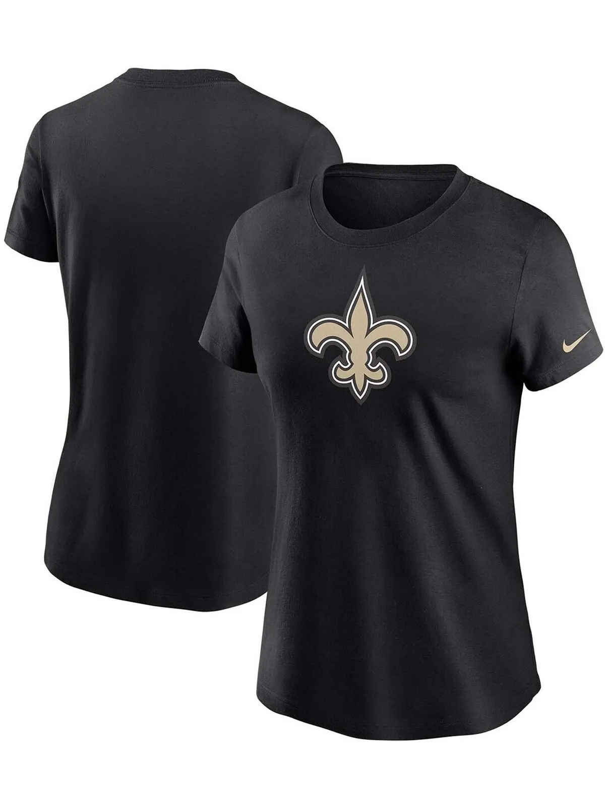 Женская черная футболка с логотипом New Orleans Saints Essential Nike — изображение 1 из 3, черный