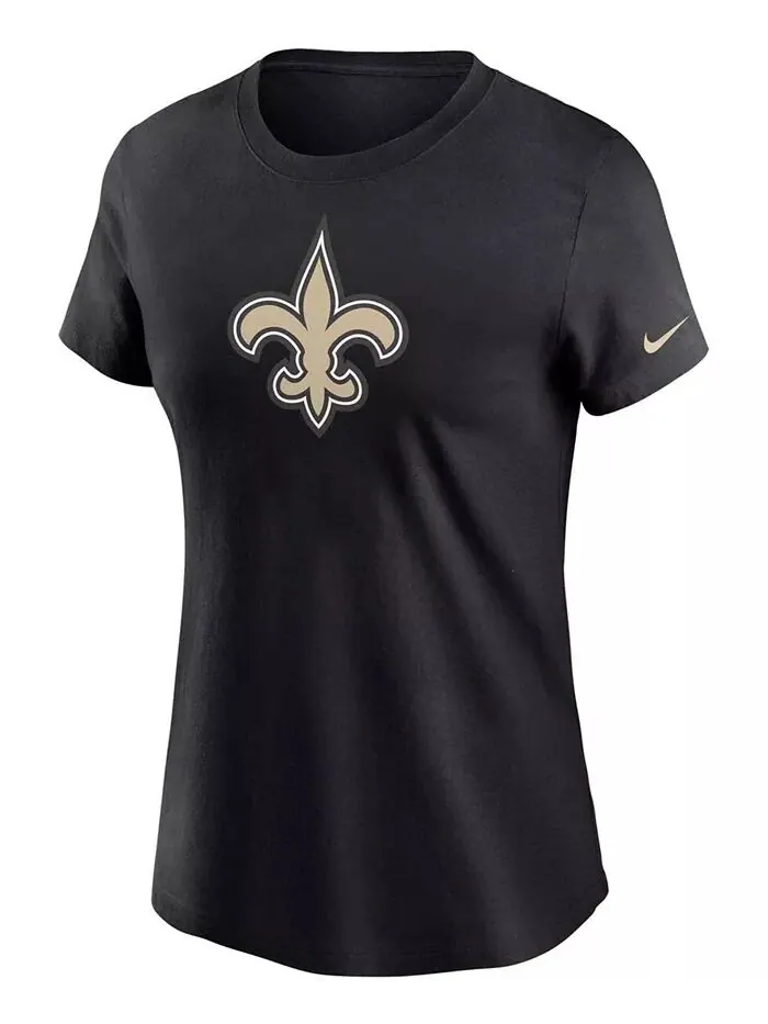 Женская черная футболка с логотипом New Orleans Saints Essential Nike — изображение 2 из 3