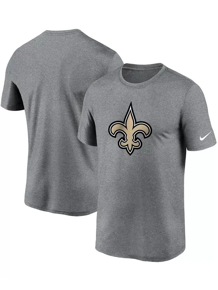 Футболка мужская для больших и высоких мужчин с логотипом New Orleans Saints цвета древесного угля — изображение 1 из 3