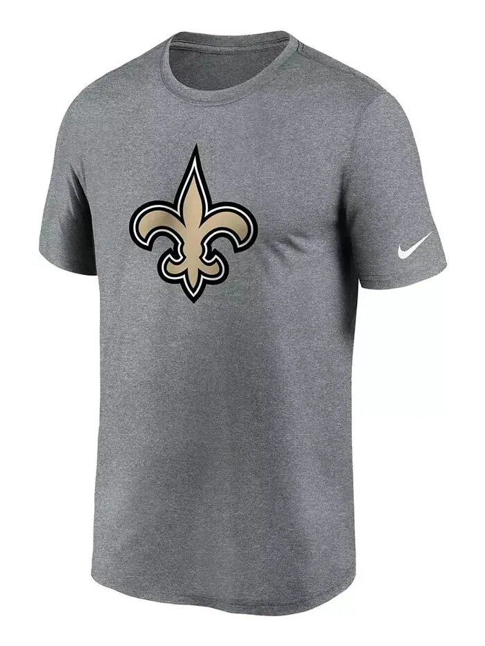 Футболка мужская для больших и высоких мужчин с логотипом New Orleans Saints цвета древесного угля — изображение 3 из 3