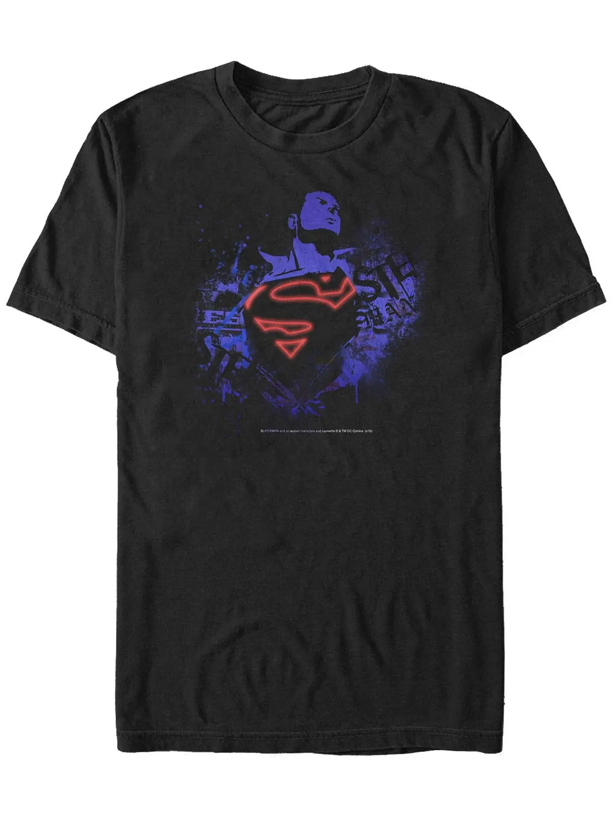 Мужская футболка с коротким рукавом dc superman neon chest logo Fifth Sun — изображение 1 из 1, черный