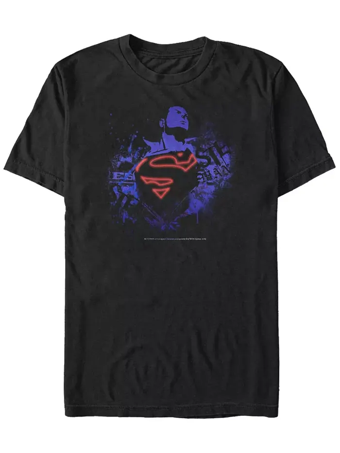 Футболка мужская DC с неоновым логотипом Superman на груди, короткий рукав Fifth Sun — изображение 1 из 1