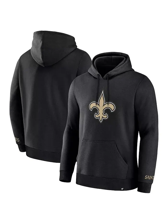 Мужская черная толстовка с капюшоном New Orleans Saints Legacy Fleece Pullover Hoodie Fanatics — изображение 1 из 5