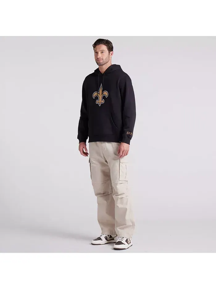 Мужская черная толстовка с капюшоном New Orleans Saints Legacy Fleece Pullover Hoodie Fanatics — изображение 5 из 5