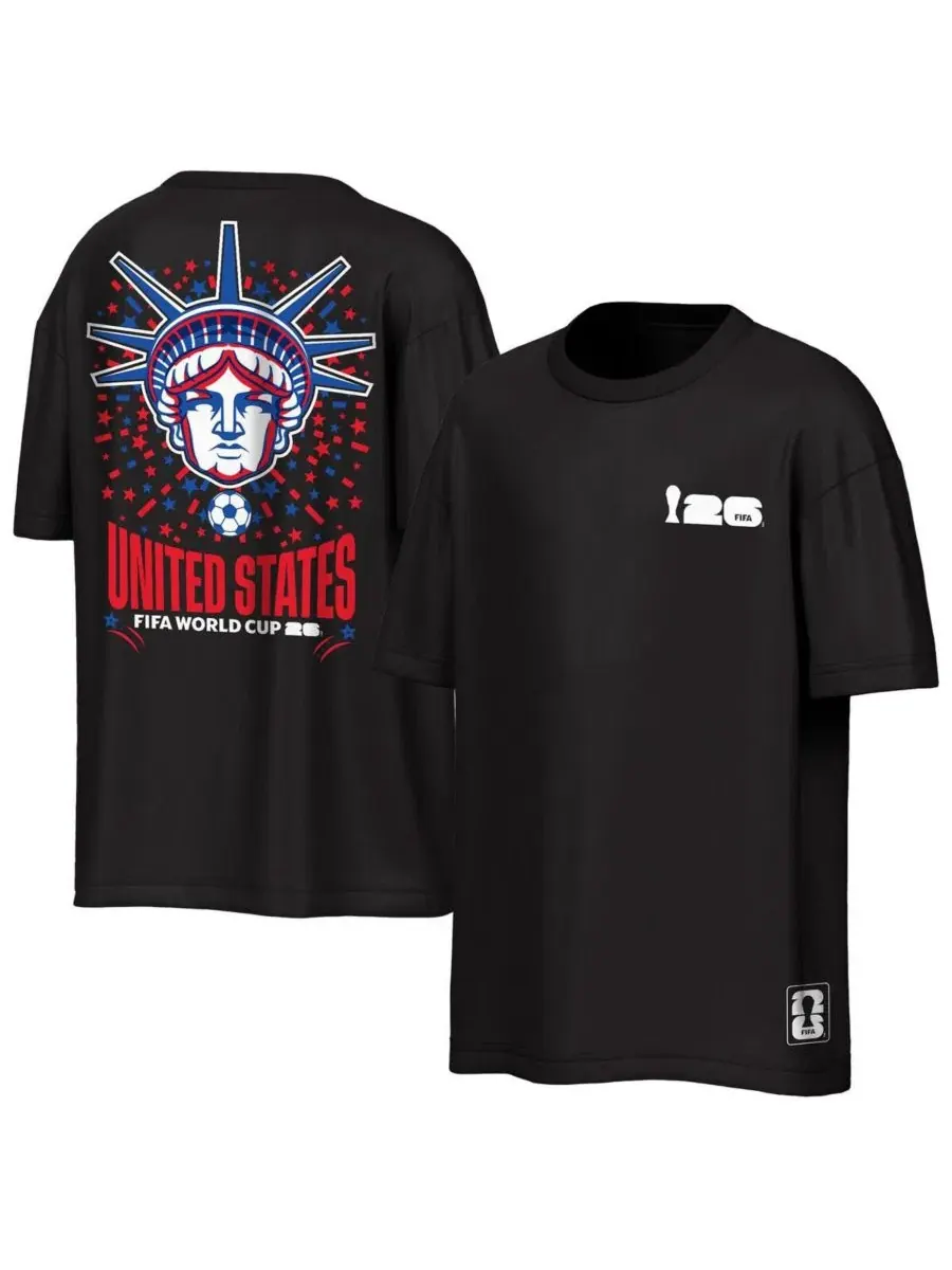 Мужская черная футболка USMNT FIFA World Cup 2026 Rally Oversized 2-Hit Outerstuff — изображение 1 из 3, черный