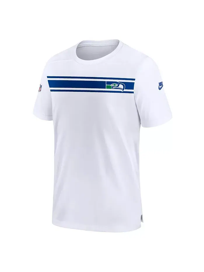 Мужская белая футболка Seattle Seahawks Throwback Sideline Coaches Performance Nike — изображение 2 из 3
