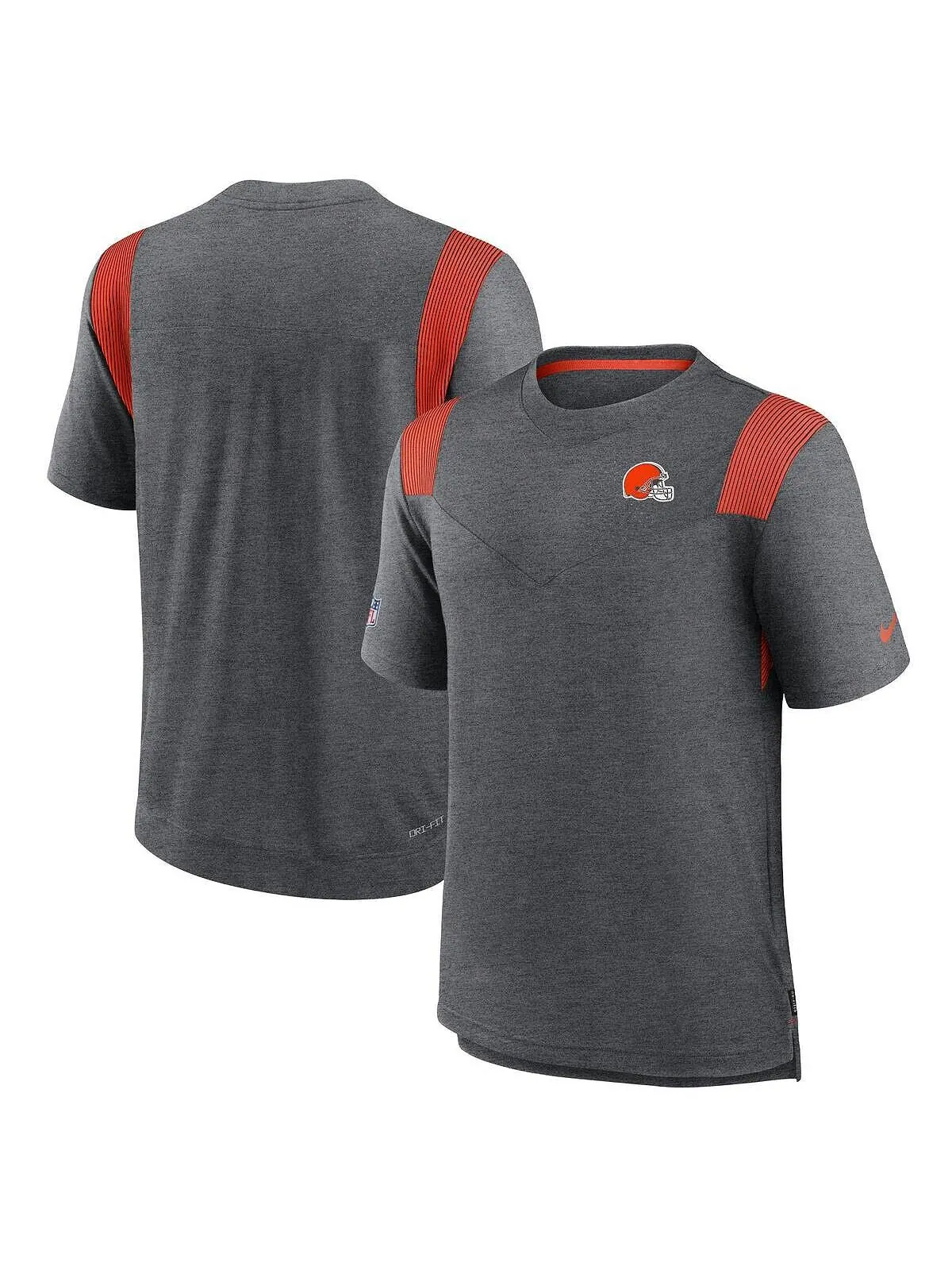 Мужская футболка heather charcoal cleveland browns sideline tonal logo performance player Nike — изображение 1 из 3