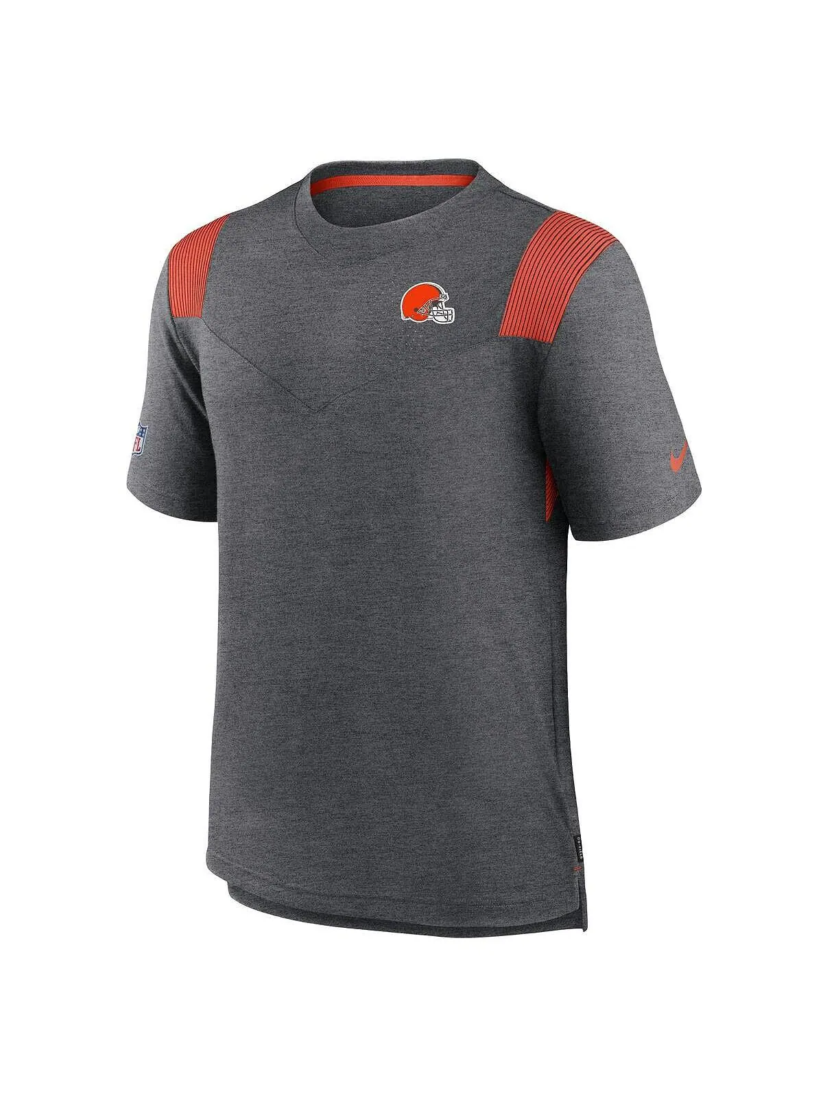 Мужская футболка heather charcoal cleveland browns sideline tonal logo performance player Nike — изображение 3 из 3