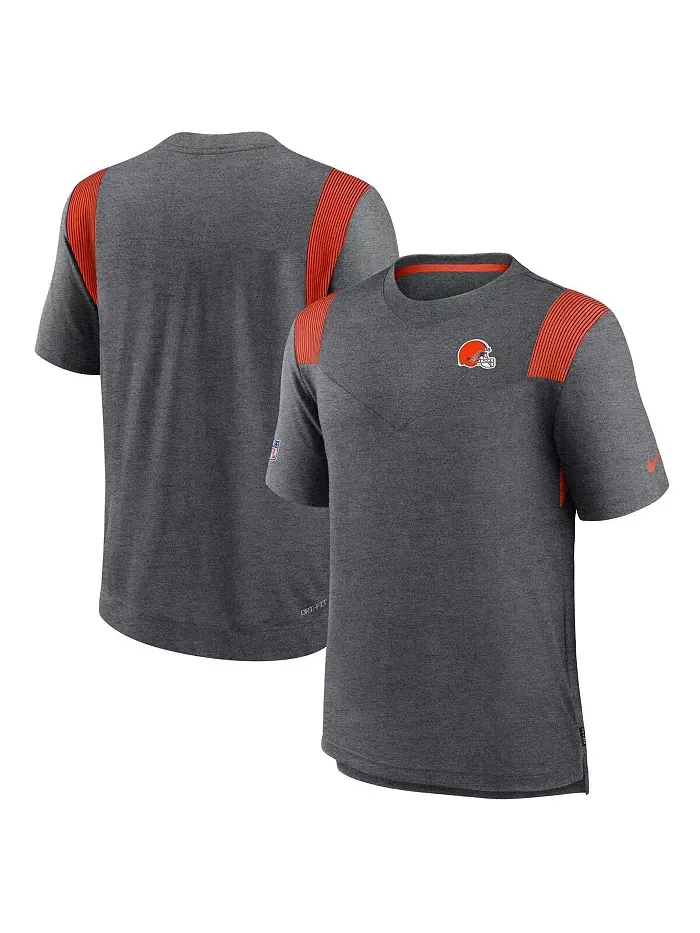 Мужская футболка Cleveland Browns Sideline Tonal Logo Performance Player цвета верескового угля Nike — изображение 1 из 3