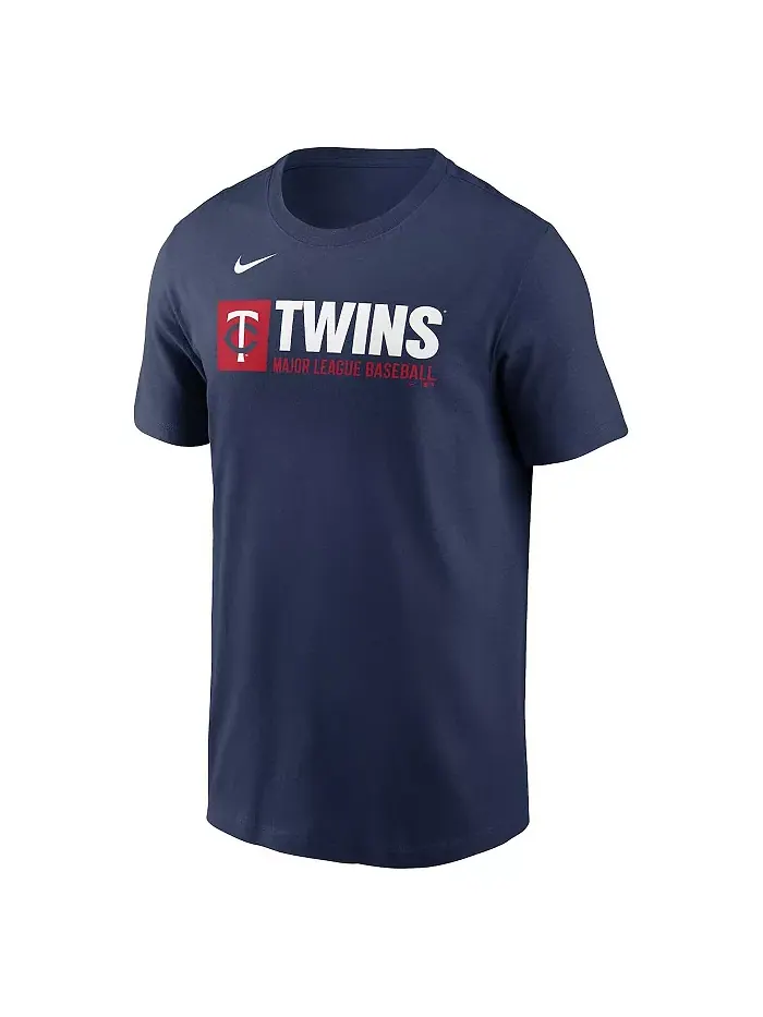 Мужская футболка Minnesota Twins Team Block в синем цвете Nike — изображение 2 из 3