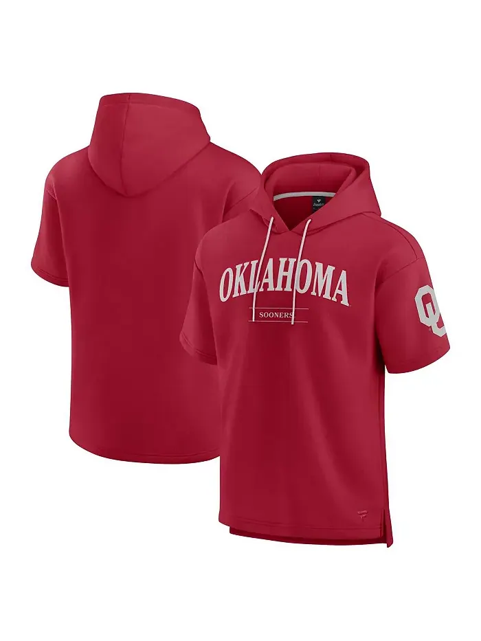 Мужская бордовая толстовка с капюшоном Oklahoma Sooners Ready с короткими рукавами Fanatics — изображение 1 из 3
