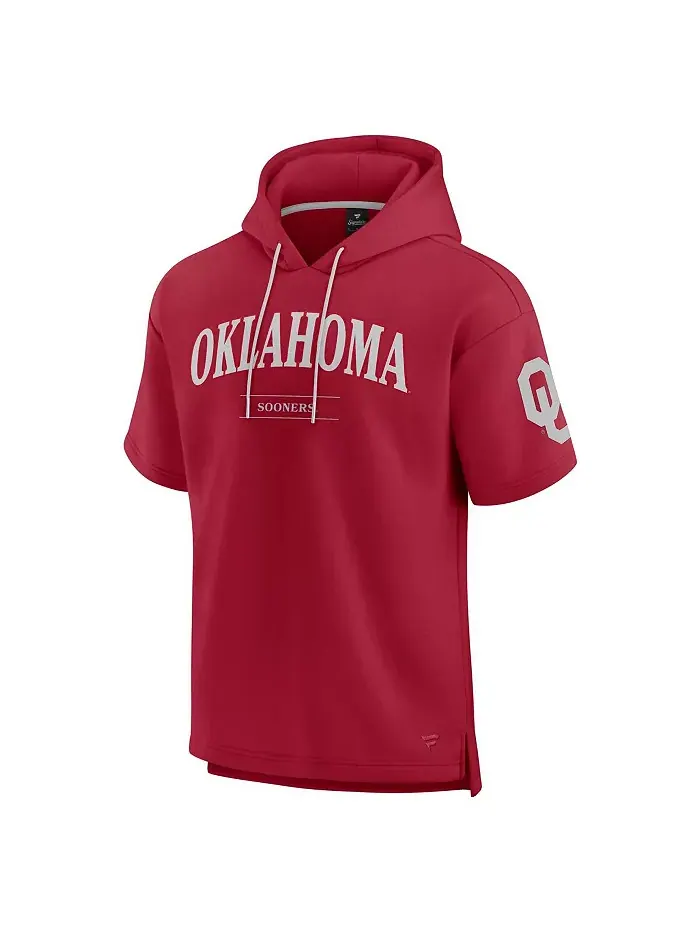 Мужская бордовая толстовка с капюшоном Oklahoma Sooners Ready с короткими рукавами Fanatics — изображение 3 из 3