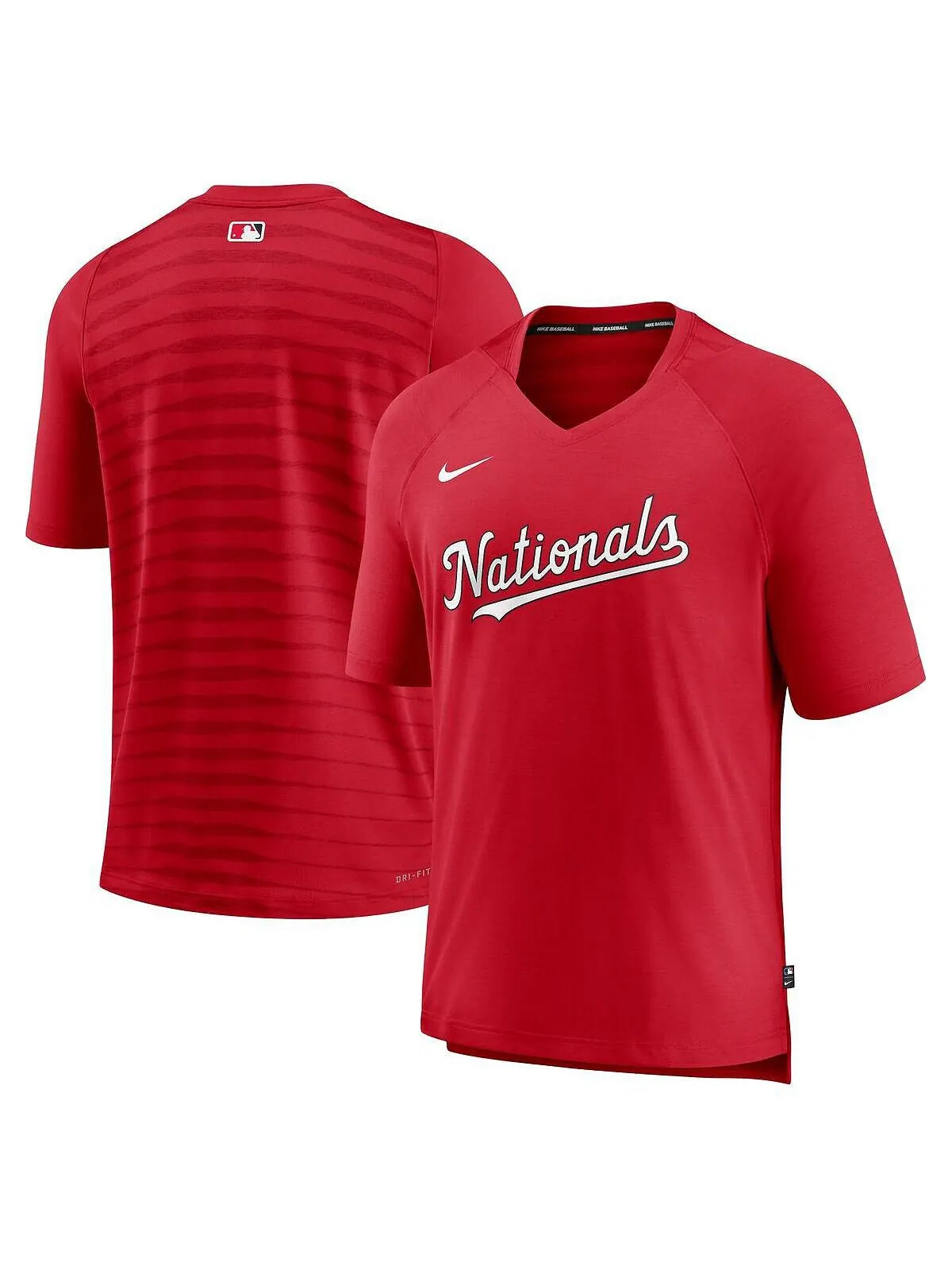 Мужская красная футболка Washington Nationals Authentic Collection Pregame Raglan Performance с — изображение 1 из 3, красный