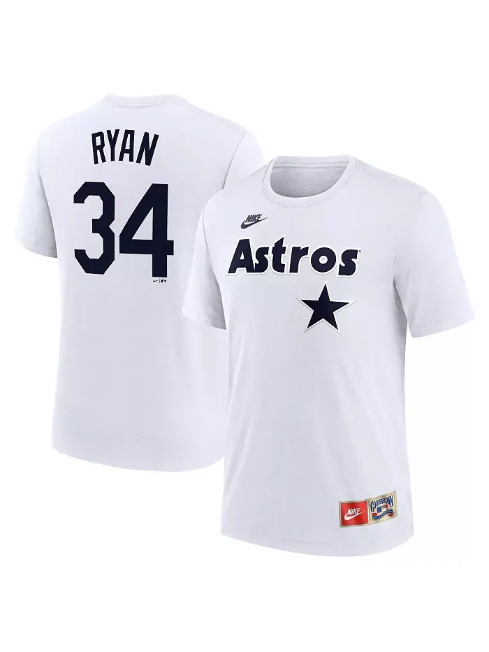 Мужская футболка Nolan Ryan White Houston Astros из коллекции Cooperstown с именем и номером — изображение 1 из 3
