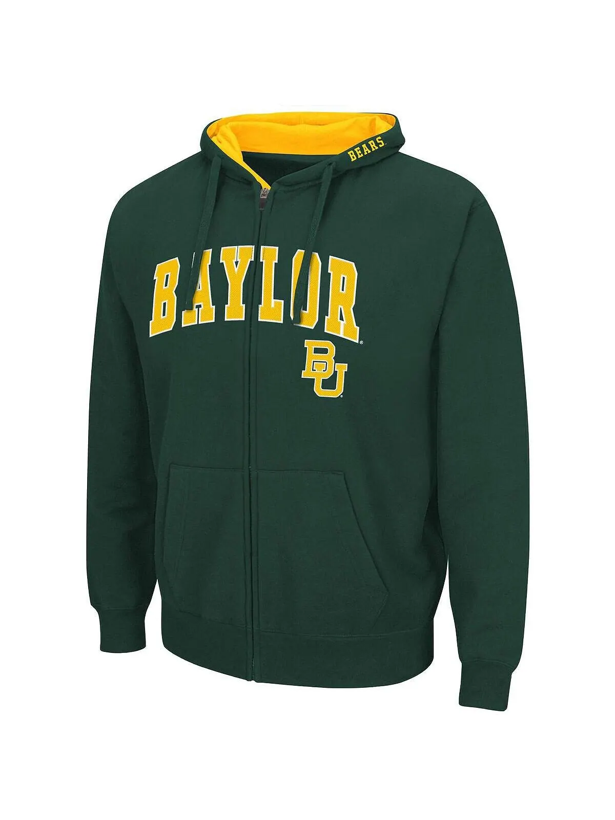 Мужская толстовка с капюшоном green baylor bears arch и logo 3.0 с молнией во всю длину Colosseum — изображение 3 из 3