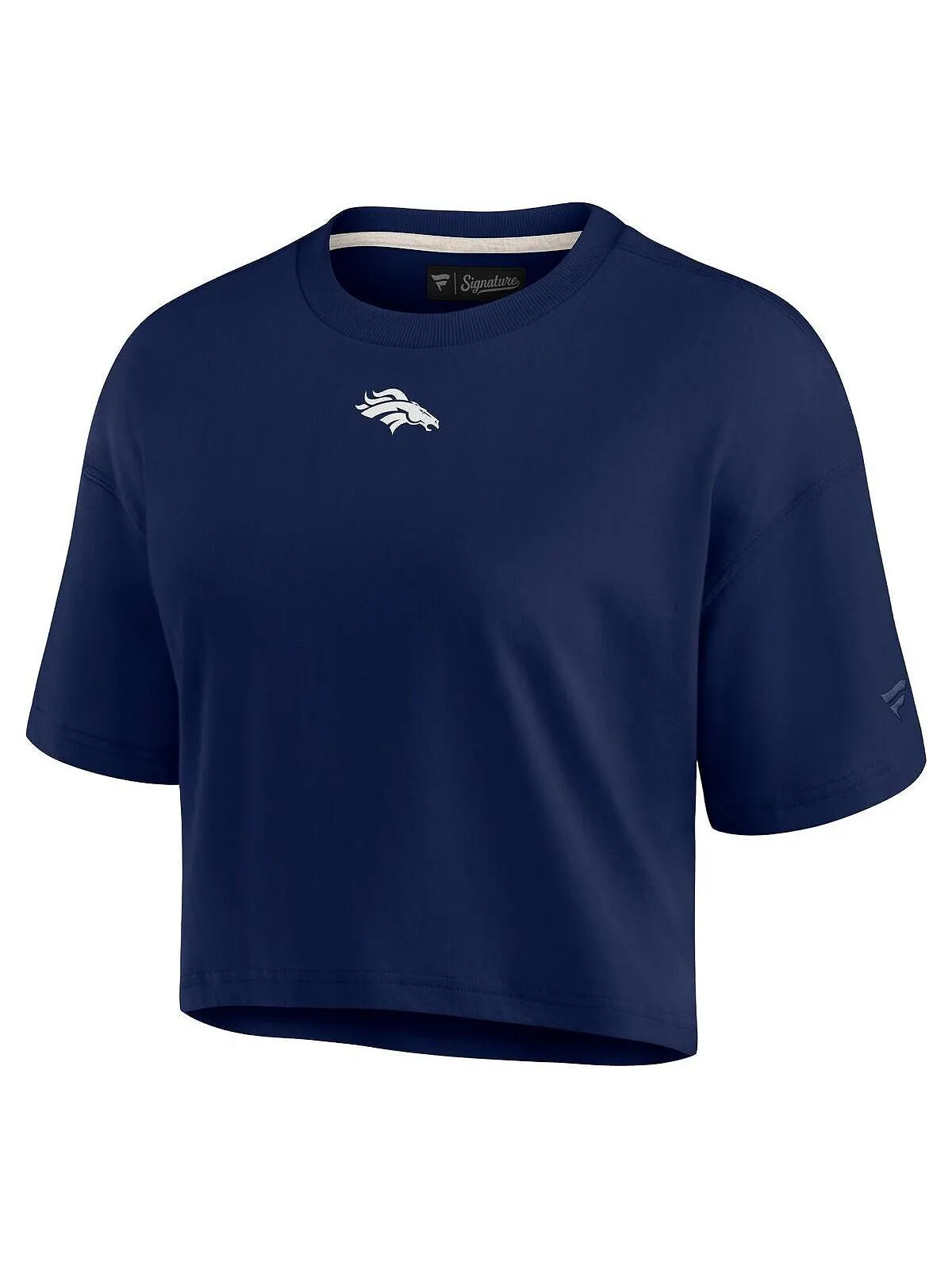 Женская темно-синяя укороченная футболка Denver Broncos Super Soft с короткими рукавами Fanatics — изображение 3 из 3