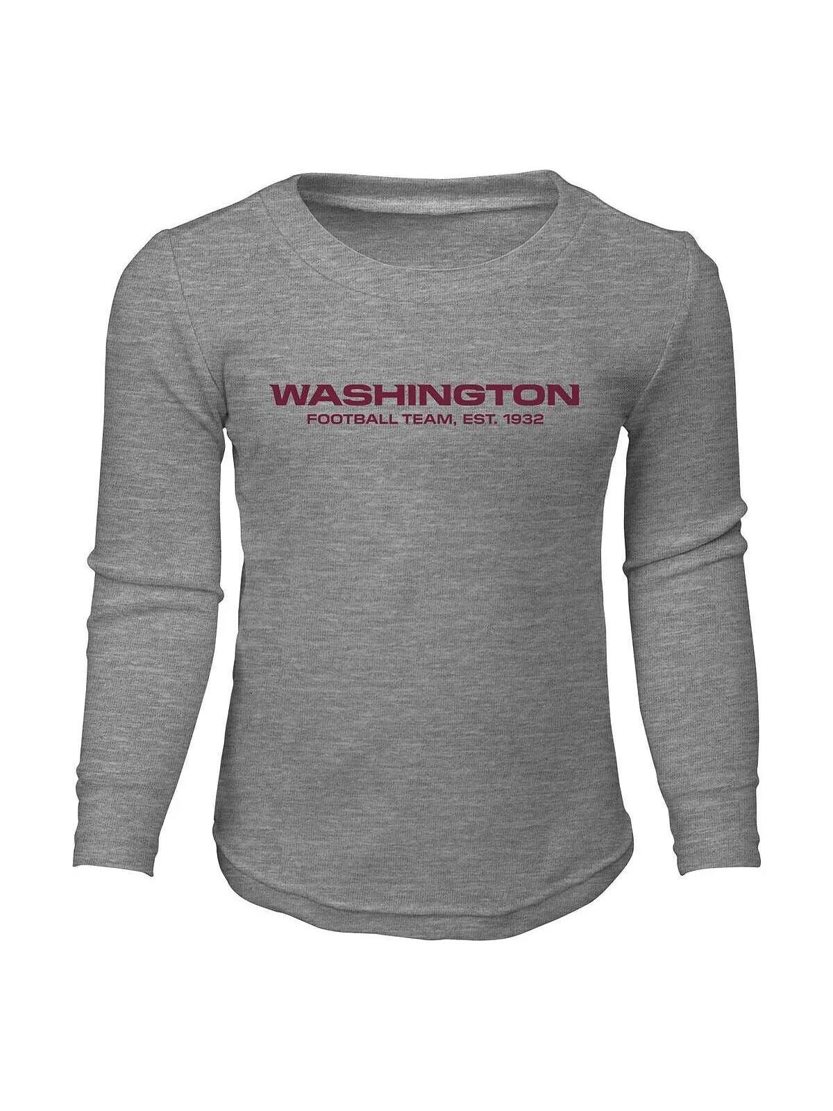 Комплект для сна с футболкой и брюками с длинными рукавами Big Boys Heather Grey Washington — изображение 1 из 2, серый