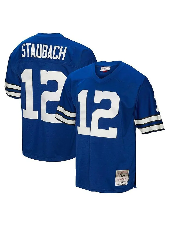 Мужская футболка темно-синего цвета Roger Staubach Dallas Cowboys Big and Tall 1971 Legacy Retired — изображение 1 из 3