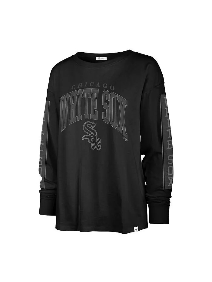 Женская черная футболка Chicago White Sox с длинным рукавом '47 Brand — изображение 2 из 2, черный