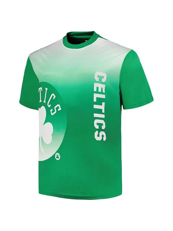 Мужская сублимированная футболка Kelly Green Boston Celtics Big and Tall Fanatics — изображение 2 из 3, зеленый