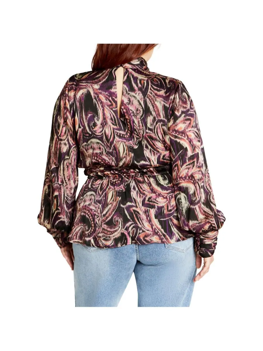Женский топ Katya с присборенной баской CITY CHIC, Vintage paisley — изображение 2 из 5
