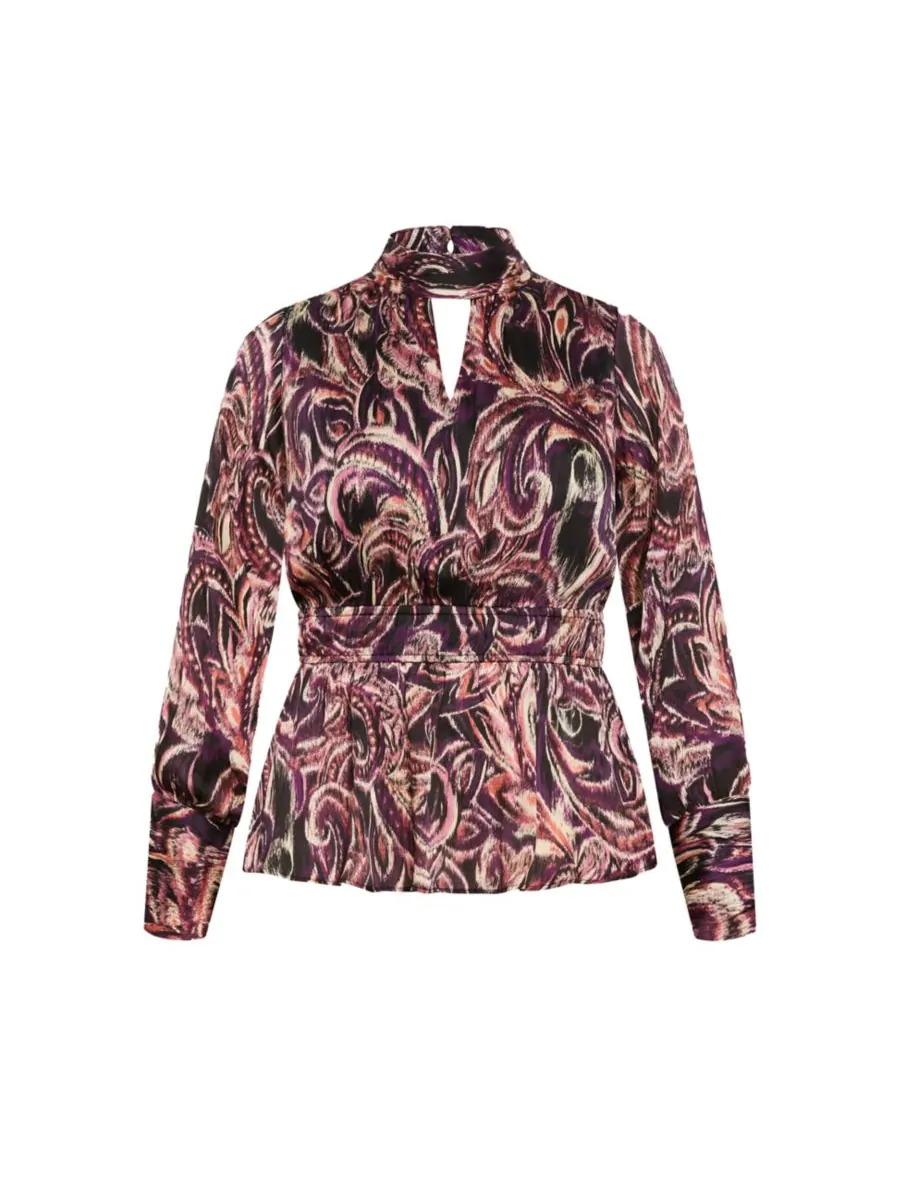 Женский топ Katya с присборенной баской CITY CHIC, Vintage paisley — изображение 4 из 5