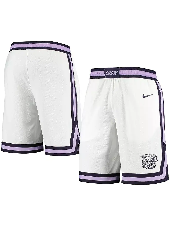 Мужские белые баскетбольные шорты Kansas State Wildcats реплика Nike — изображение 1 из 3