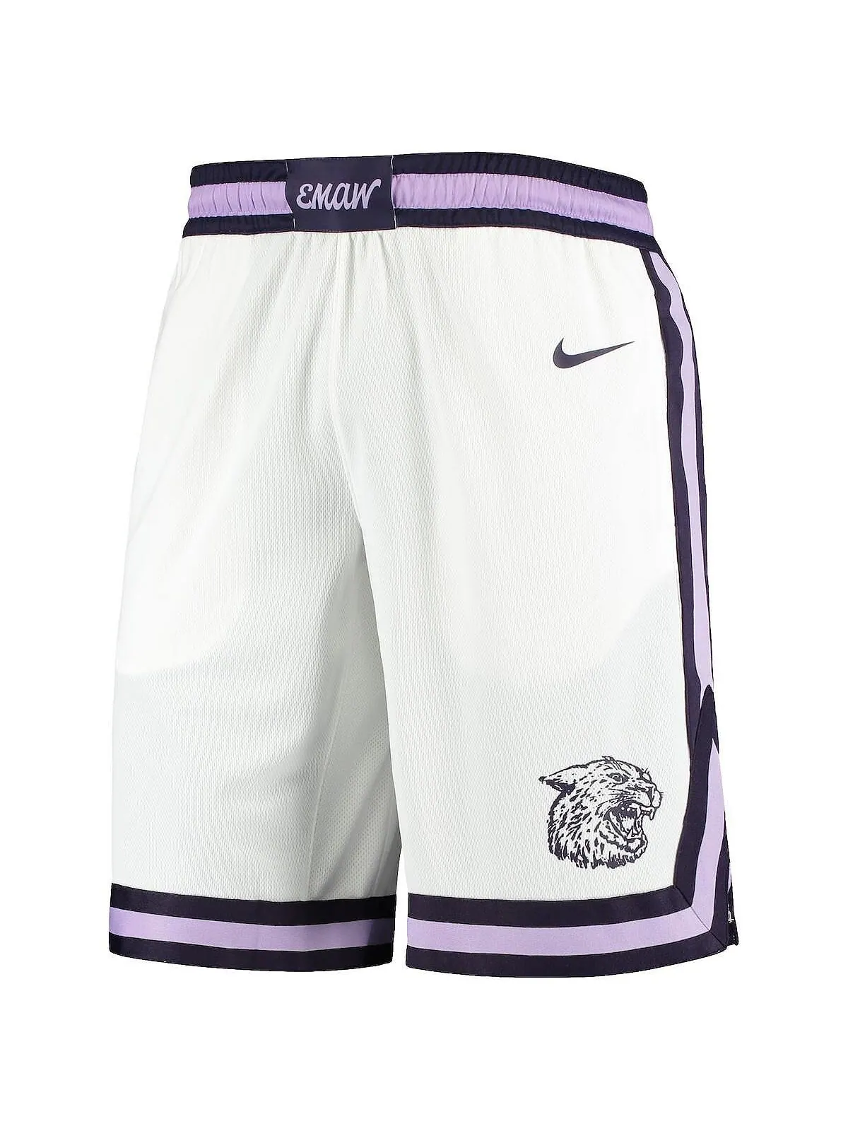 Мужские белые баскетбольные шорты kansas state wildcats replica Nike — изображение 2 из 3, белый