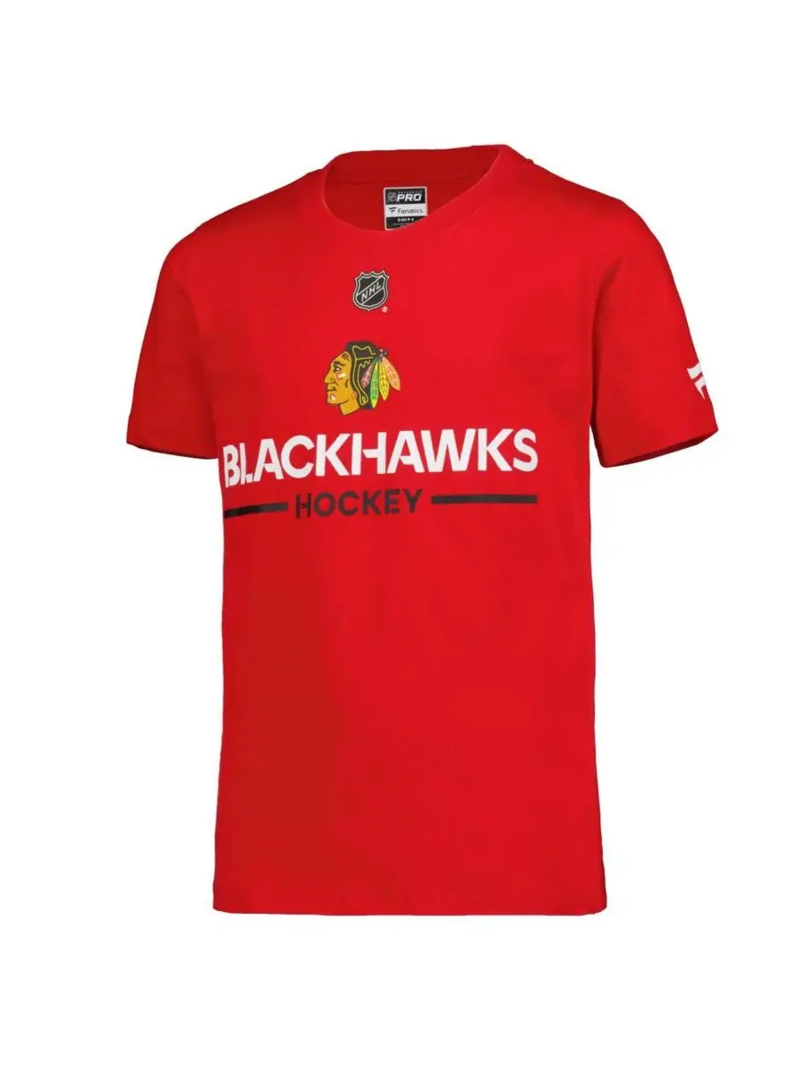 Fanatics Футболка с логотипом Chicago Blackhawks Authentic Pro для мальчиков и девочек — изображение 2 из 3, красный