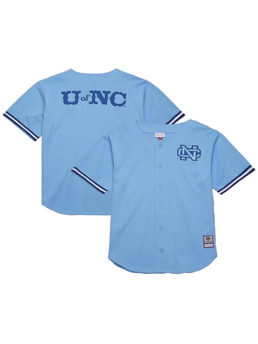 Mitchell & Ness Мужская футболка North Carolina Tar Heels Game Time Vintage Mesh Button Front — изображение 1 из 5