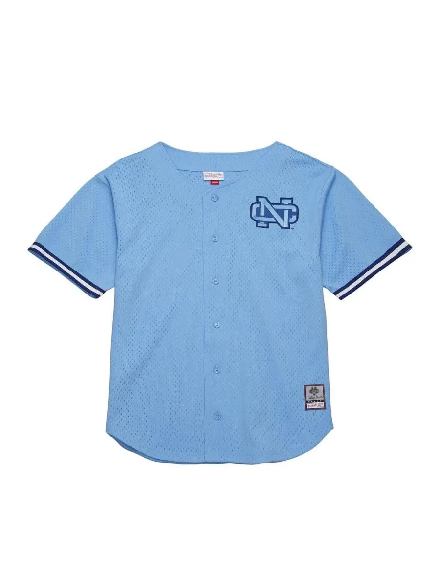 Mitchell & Ness Мужская футболка North Carolina Tar Heels Game Time Vintage Mesh Button Front — изображение 4 из 5
