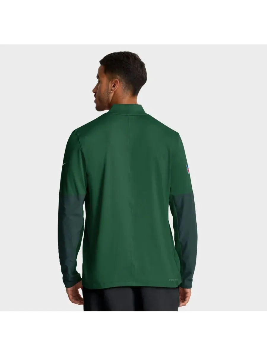 Nike Мужская зеленая толстовка с капюшоном New York Jets Sideline Dri-FIT с застежкой-молнией до — изображение 2 из 5
