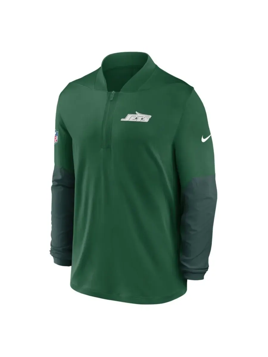 Nike Мужская зеленая толстовка с капюшоном New York Jets Sideline Dri-FIT с застежкой-молнией до — изображение 5 из 5